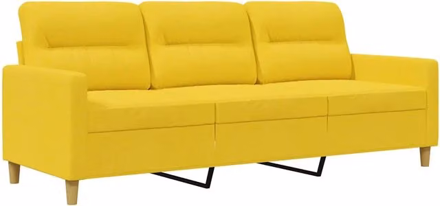 Divano | Divano da soggiorno | Sofa a 3 Posti Giallo Chiaro 180 cm in Tessuto