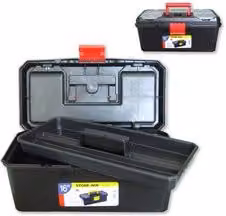 Cassetta per attrezzi EKO TOOL BOX 1002636 in plastica nera L/P/H: 40 x 21 x 17,5 cm