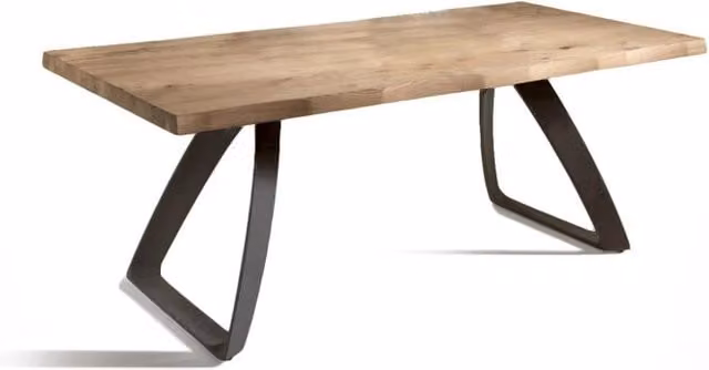 Tavolo da pranzo fisso rettangolare Giordanoshop in rovere marrone con struttura in metallo L: 160 cm, P: 90 cm, H: 76 cm