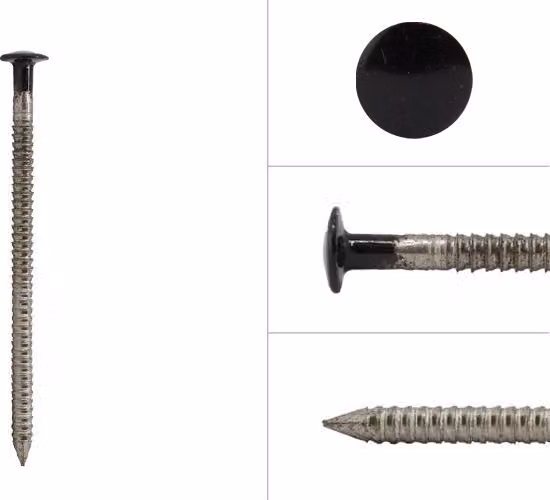 Chiodi ad anello in acciaio inox per rivestimenti Nero 2,6 x 50 - 500 grammi