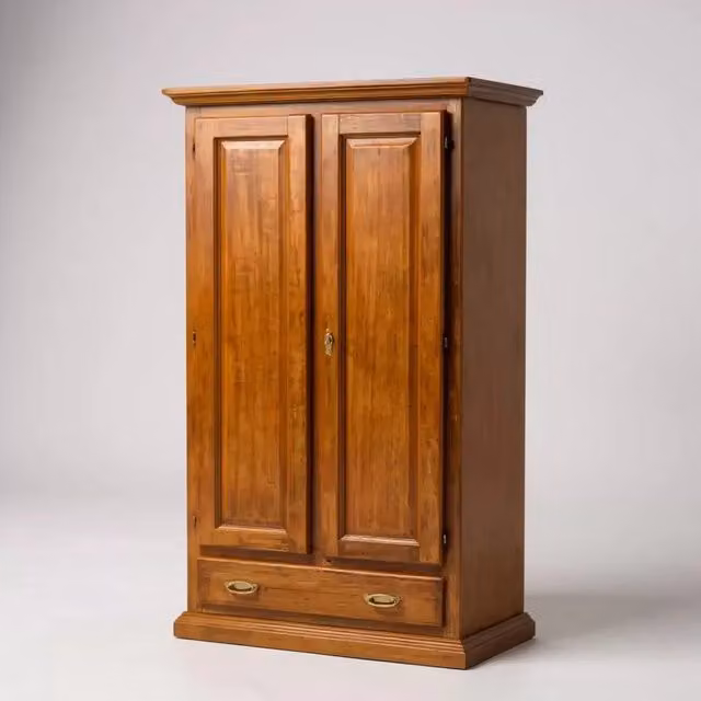 Armadio in legno stile arte povera con 2 ante e 1 cassetto Mobili 2G colore noce L/P/H: 90 x 45 x 180 cm – 4