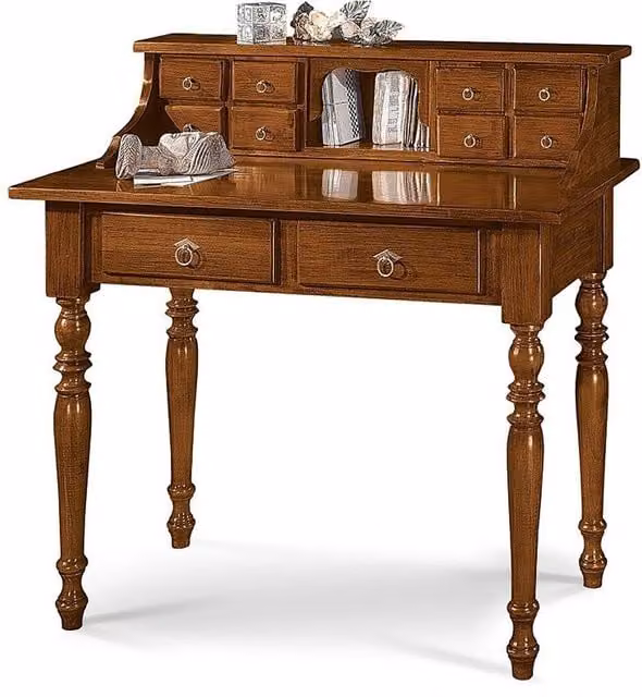 Scrivania con 10 cassetti in legno Mobili 2G colore marrone L: 105 cm, P: 55 cm, H: 104 cm