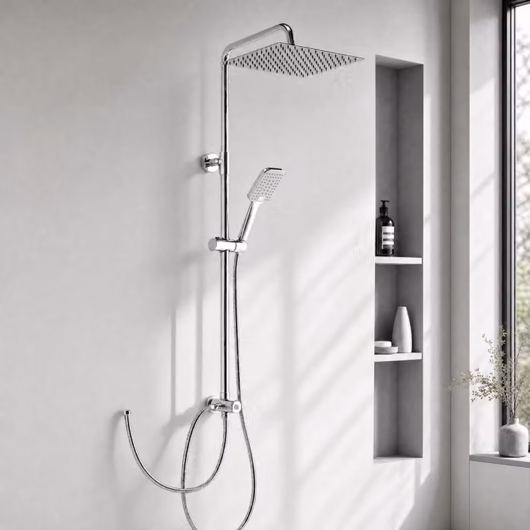 Set doccia a soffitto con altezza regolabile