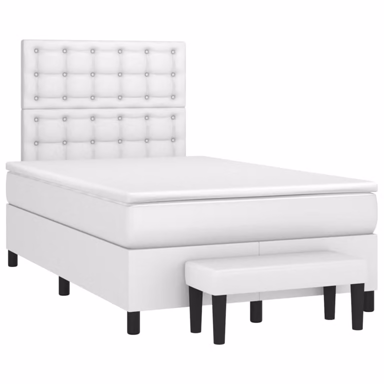 Maison Exclusive - Letto boxspring con materasso bianco 120x190 cm in ecopelle
