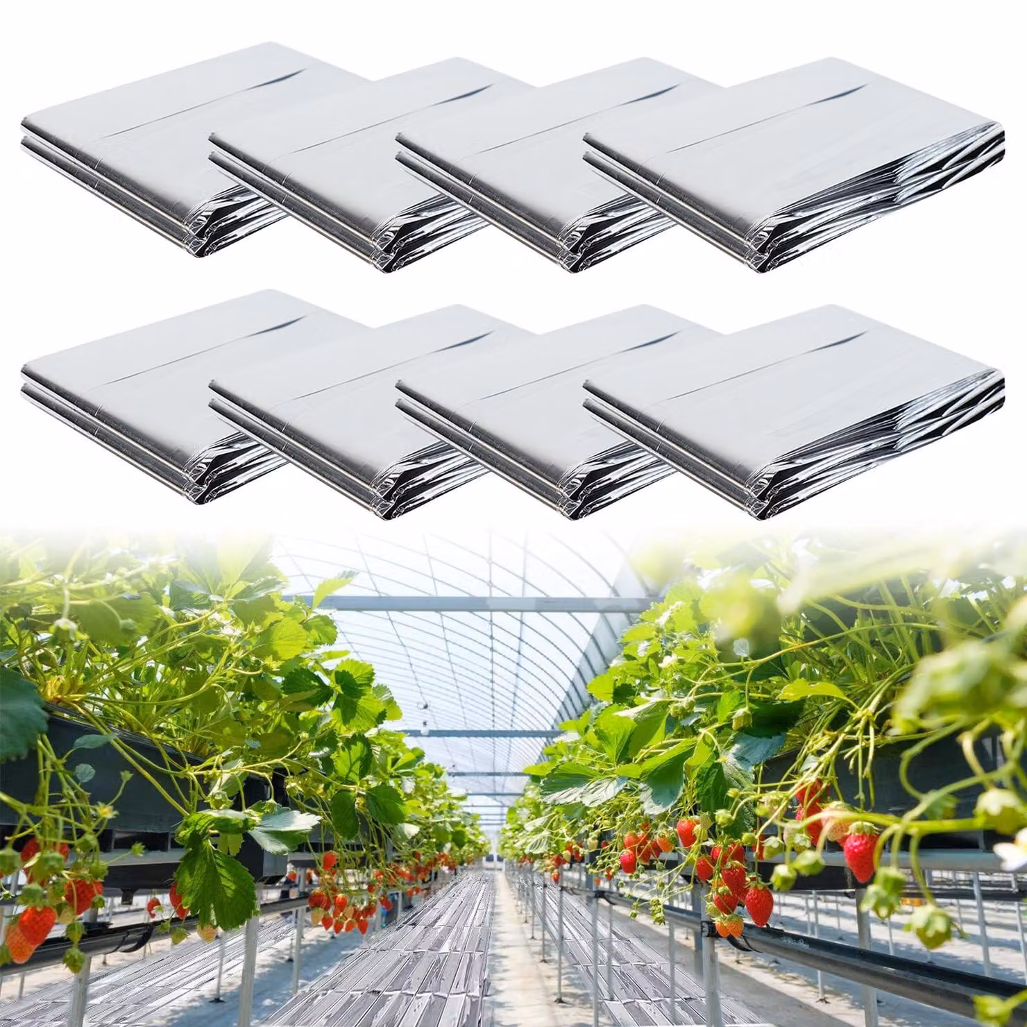 Solidchoice - Set di 8 teli riflettenti per piante, dimensioni 160x210 cm, ideali per giardino e serre