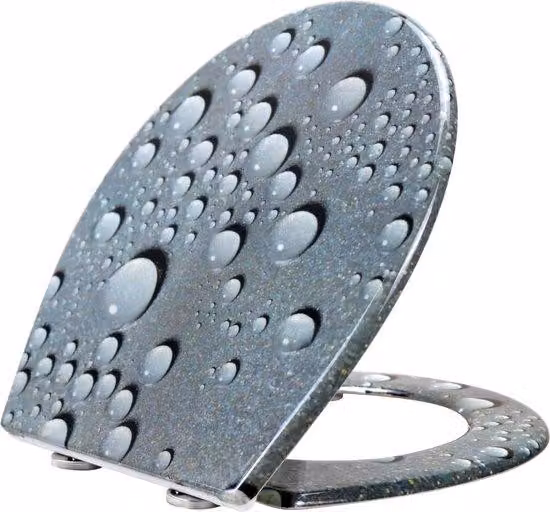 Copertura per WC Famanu in Duroplast con sistema di chiusura ammortizzata, dimensioni 45 x 37 cm