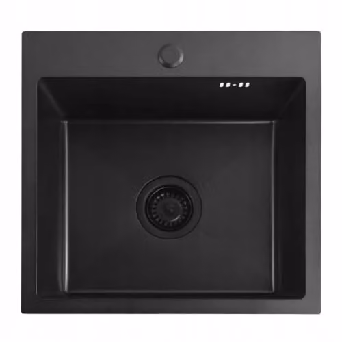 Rea - Lavello in acciaio + Rubinetto da Cucina LEO 40 - Metallo - Nero - 40 x 45 x 18,5 cm