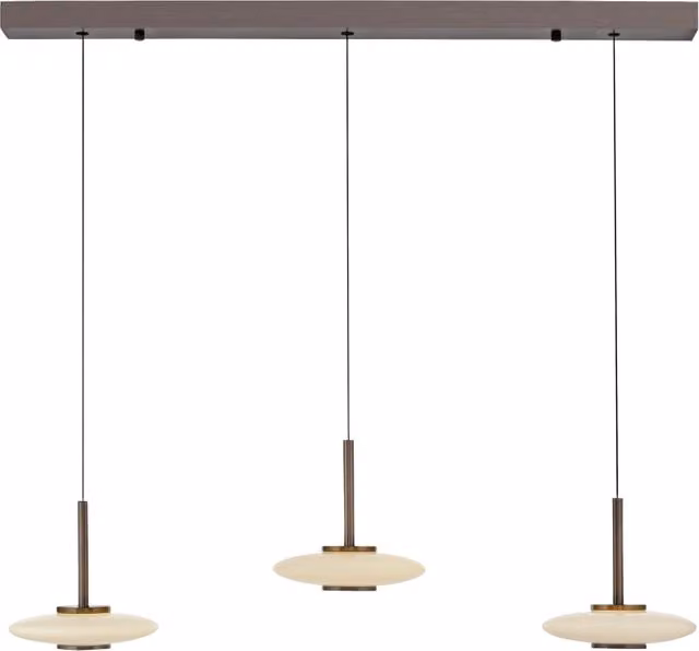 Lampada a sospensione moderna PURE VITRUM Paul Neuhaus in bronzo e bianco con LED da 10W, regolabile in altezza e dimmerabile