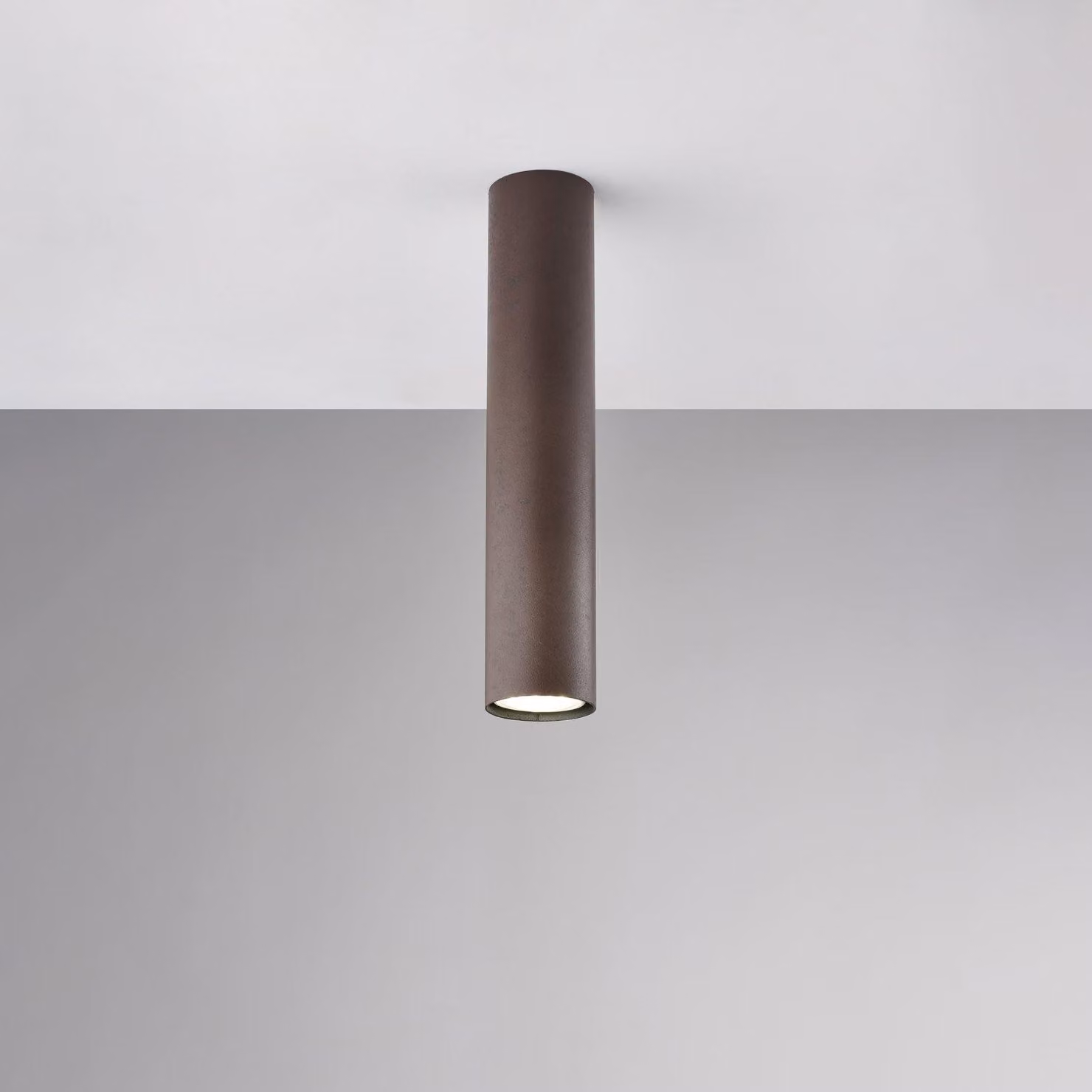 Plafoniera Moderna A Cilindro Dag 1 Luce Gu10 In Ferro Laccato Ruggine