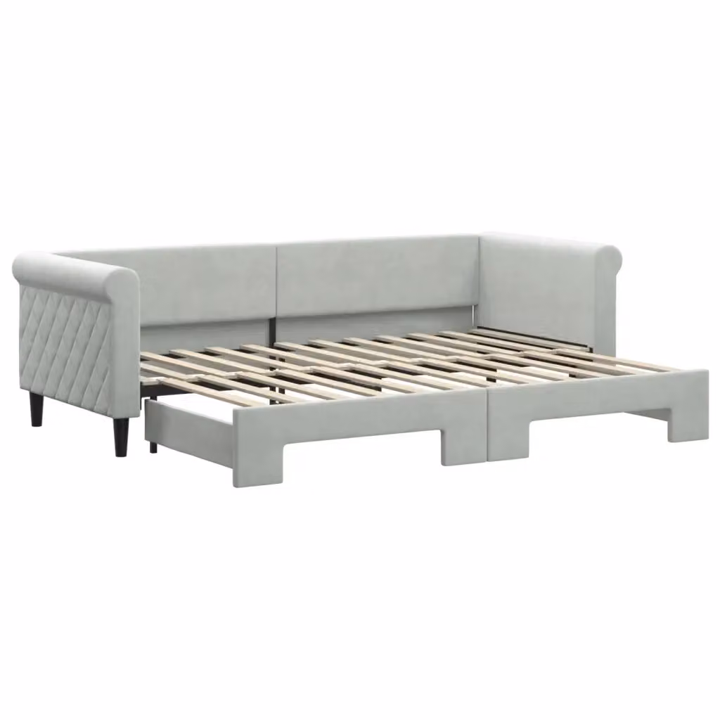 Divano Letto Moderno vidaXL Grigio con Struttura Imbottita per Soggiorno e Camera da Letto L: 229 cm, P: 90 cm, H: 68 cm – 2