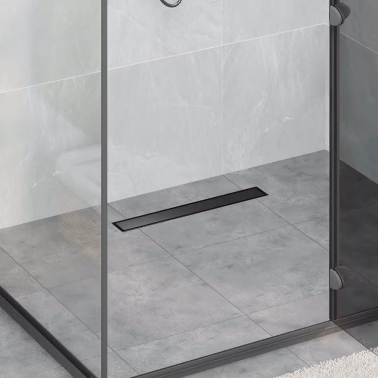 vidaXL Drenaggio doccia 2 in 1 Nero in Acciaio Inox con inserto per piastrelle, Lunghezza: 50 cm