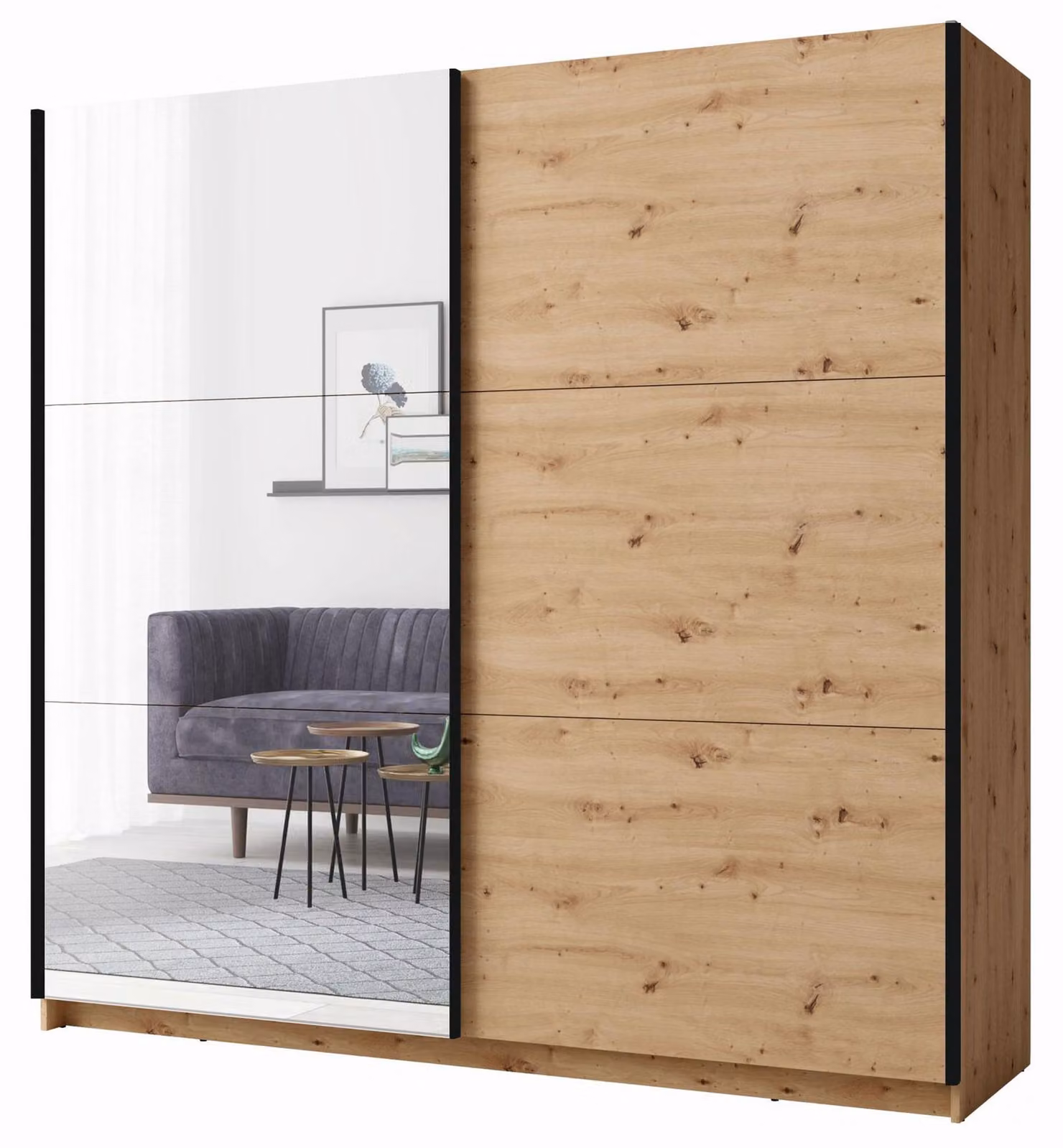 Armadio ad ante scorrevoli Arsen 11 Armadio 200x62x207cm, disponibile in rovere Artisan