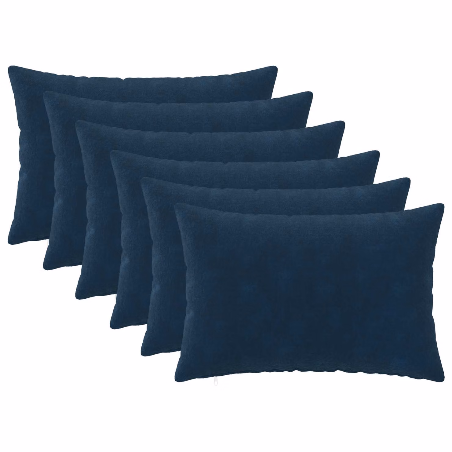 Set di 6 federe vidaXL HEERLEN blu in microfibra, L 40 cm x P 60 cm
