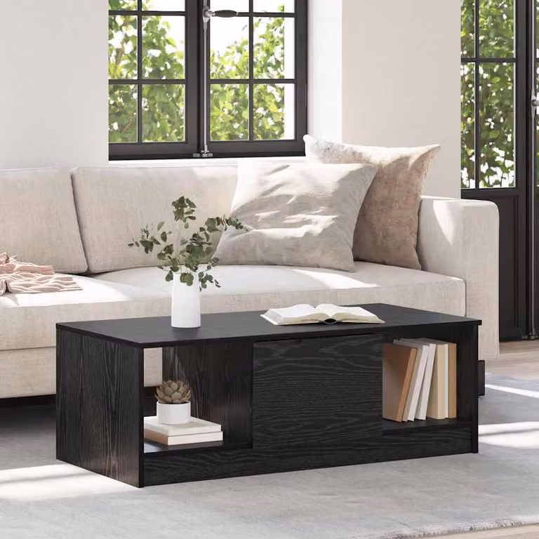 Maison Exclusive - Tavolino nero effetto rovere 102 x 50 x 36 cm Materiale ligneo