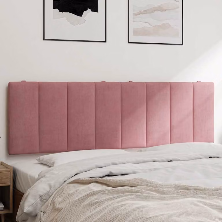 Cuscino Testiera Hanko vidaXL in Velluto Rosa, Larghezza: 160 cm