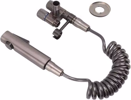 Set di spruzzatori per bidet, spruzzatore per bidet manuale in acciaio inox grigio, resistente all'erosione per la pulizia degli animali domestici
