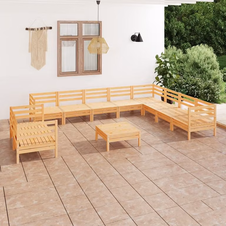Maison Exclusive - Set Salotto da Giardino 11 pz in Legno Massello di Pino