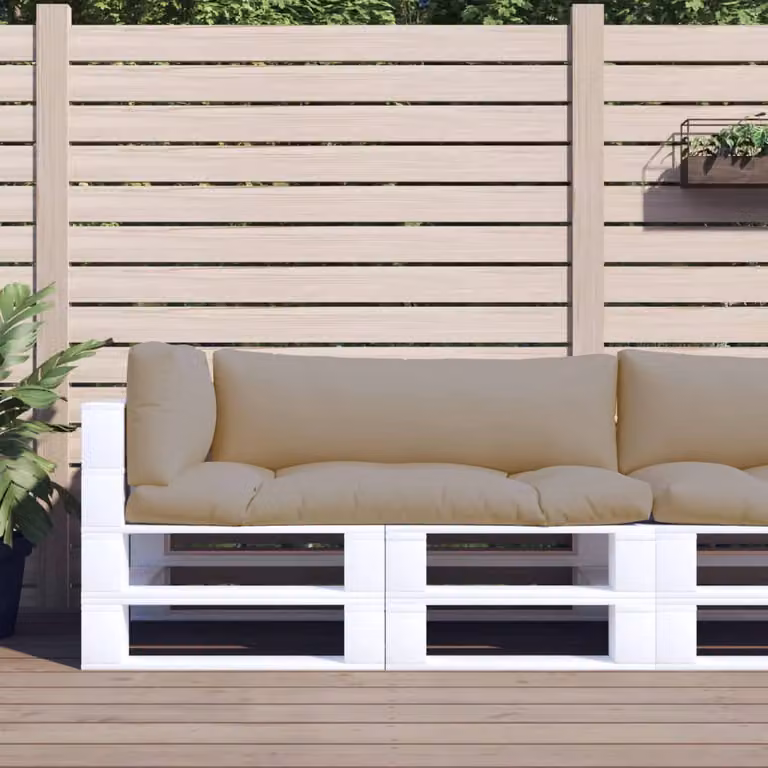 Set di 3 cuscini per pallet vidaXL beige in poliestere resistente all'acqua e ai raggi UV