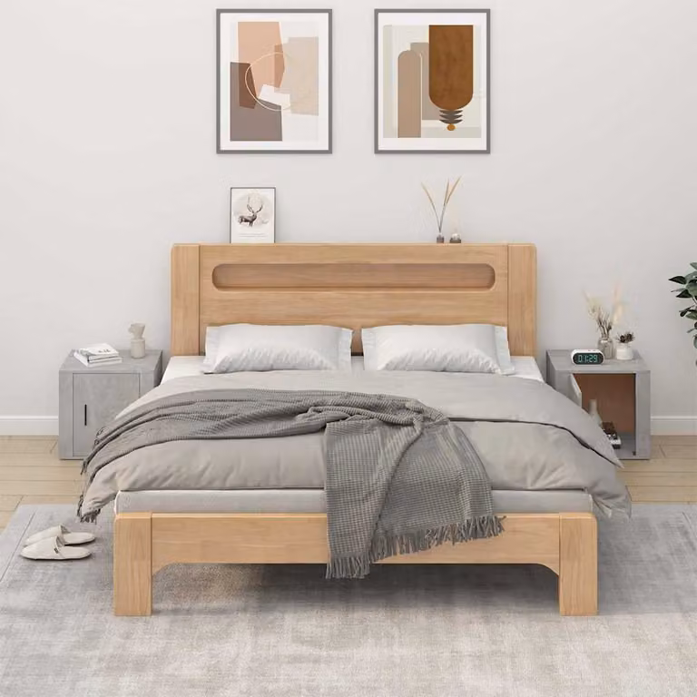 Set di 2 comodini vidaXL in stile moderno colore grigio cemento L: 50 cm, P: 39 cm, H: 47 cm