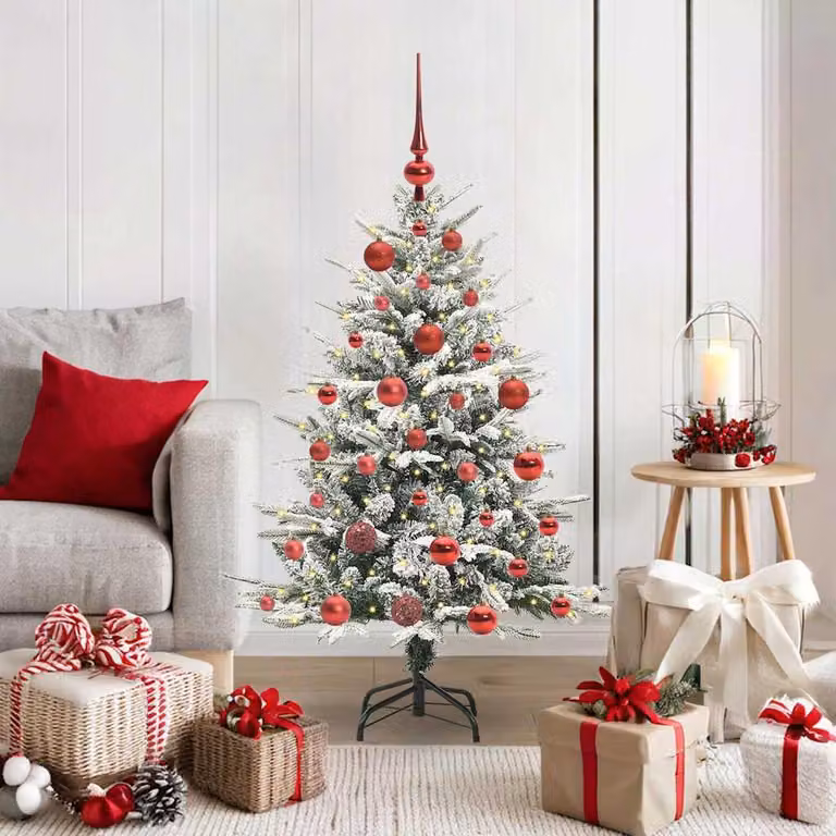 Maison Exclusive - Albero di Natale artificiale illuminato con set di palline verdi