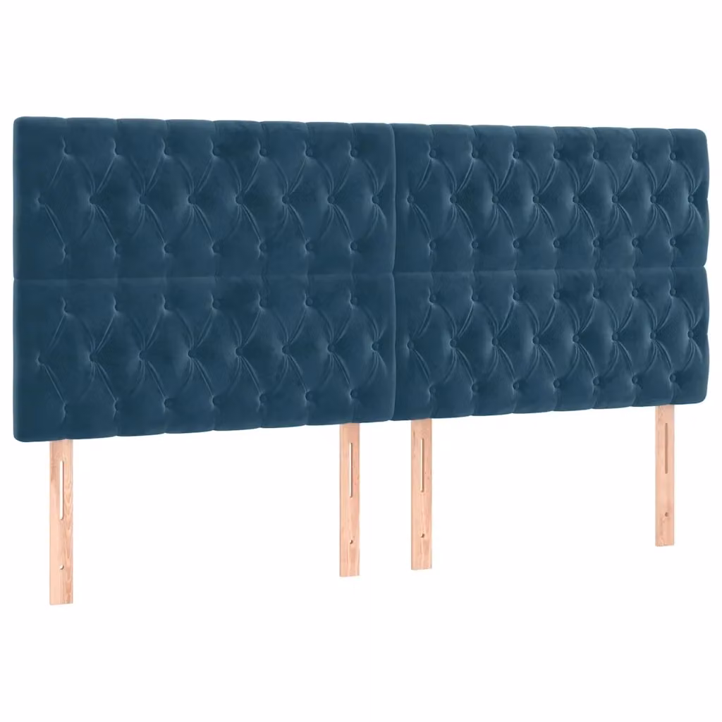 Testiera per letto vidaXL in velluto blu, L: 180 cm, P: 7 cm, H: 118-128 cm – 2