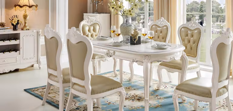 Klassisches Wohnzimmer Set 6x Barock Rokoko Stühle Lehn Sessel Polster Gruppe