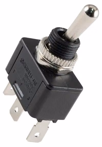 Interruttore a levetta 250V/6A, tipo ON-OFF-ON, 1 circuito, modello ST22
