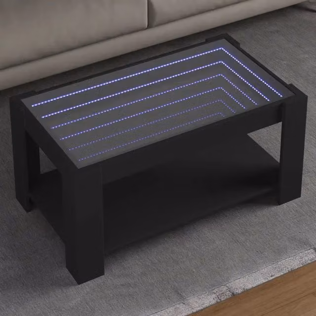Tavolino da salotto moderno vidaXL in legno nero con finitura opaca L/P/H: 93 x 53 x 45 cm