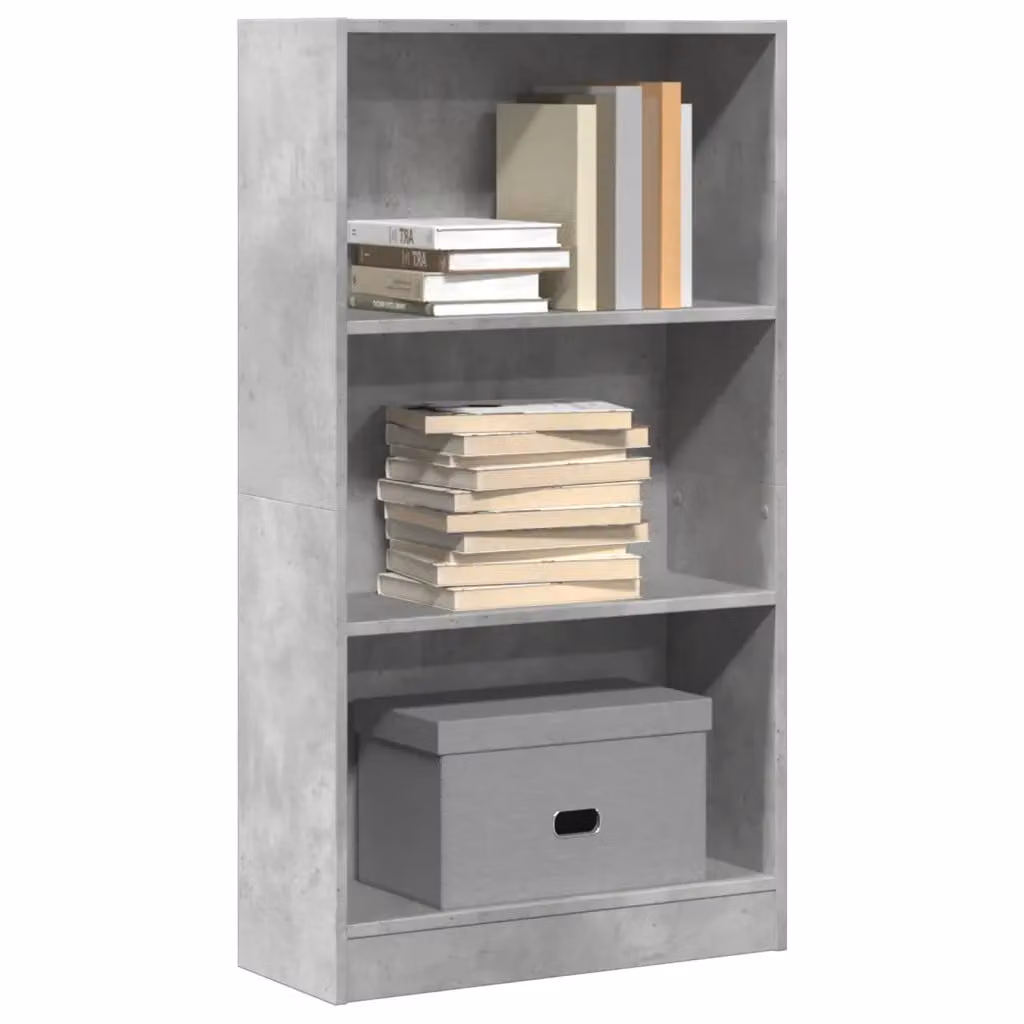 Libreria moderna vidaXL in MDF grigio opaco con pannello posteriore, L 60 cm x P 24 cm x H 109 cm
