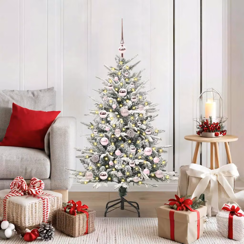 vidaXL Albero di Natale Artificiale Pre-illuminato con Set di Palline