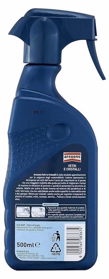 PULITORE PER VETRI E CRISTALLI AREXONS 500 ml