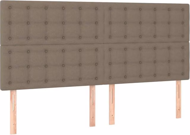 Testata per letto imbottita in tessuto beige L: 200 cm, P: 5 cm, H: 118/128 cm