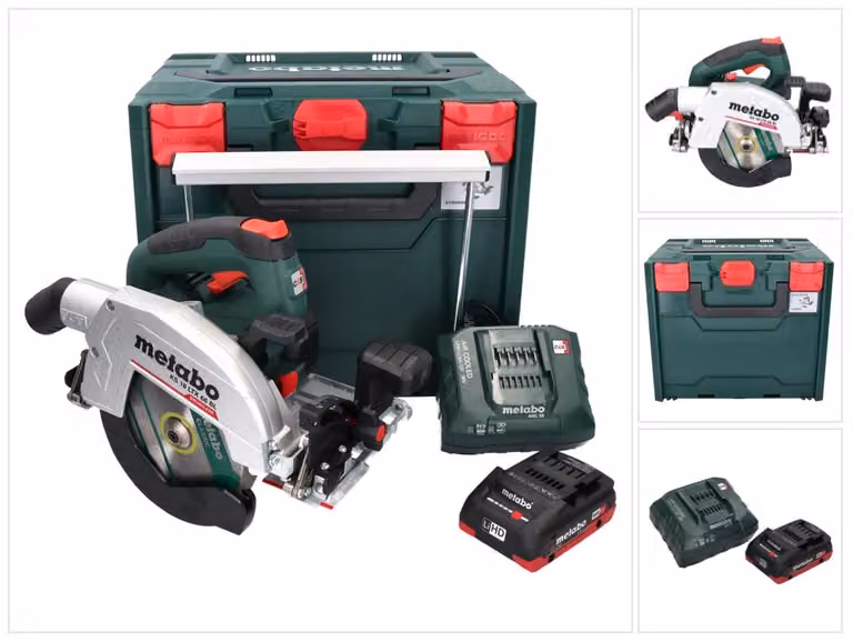 Sega circolare portatile a batteria Metabo KS 18 LTX 66 BL 18 V 165 mm + 1x batteria da 4,0 Ah + caricabatterie + metaBOX