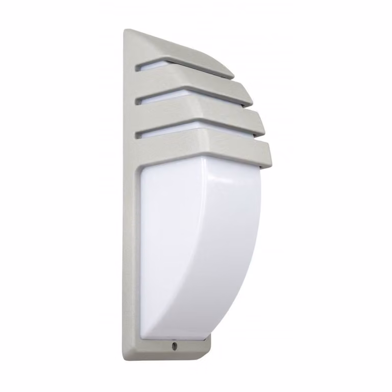 Lampada da parete esterna, 35 cm, 1 attacco E27, colore argento, grado di protezione IP54, modello SU-MA 1836 AL