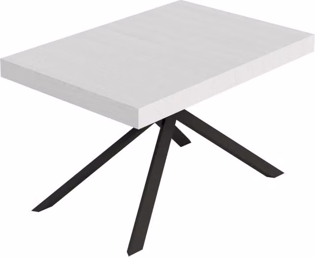 Tavolo allungabile Niket Itamoby bianco frassino con gambe antracite L: 120/380 cm, P: 90 cm, H: 74 cm
