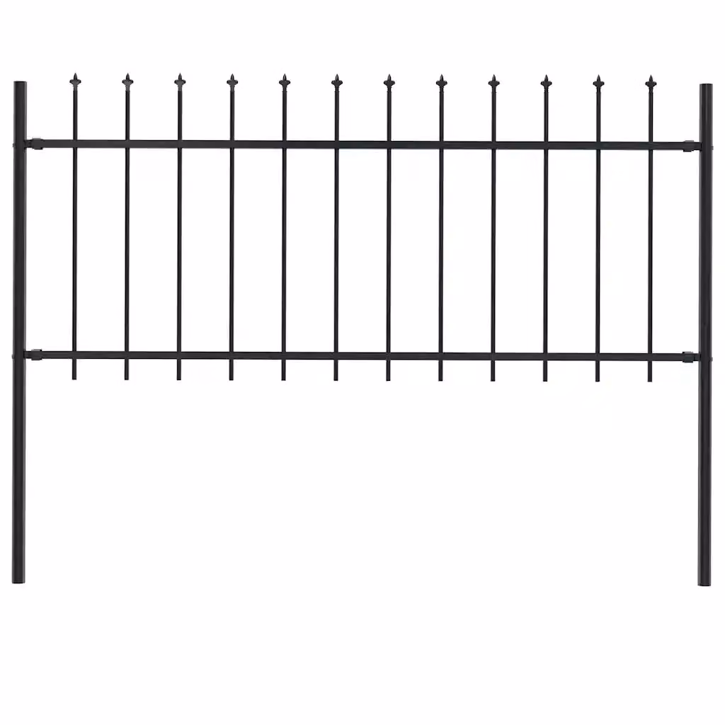 Recinzione da giardino vidaXL in acciaio nero con punta a lancia H: 170 cm, L: 80 cm