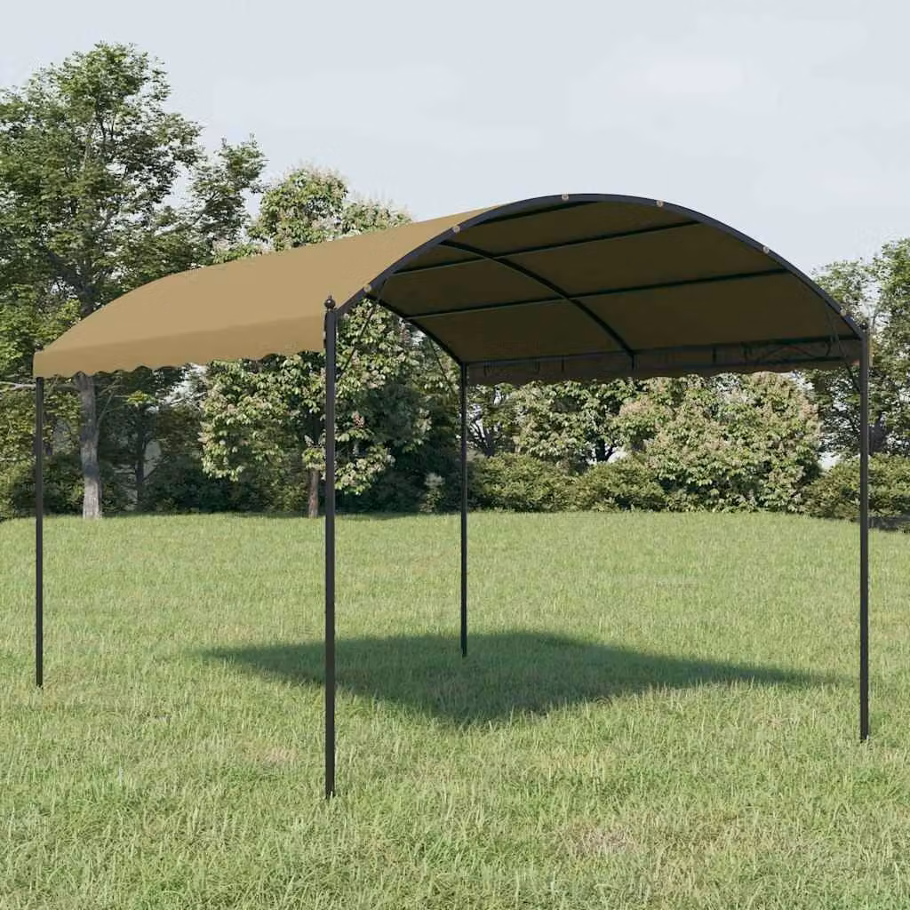 Gazebo vidaXL in acciaio e poliestere Grigio e Nero L: 4 m, P: 3 m, H: 2,6 m – 1