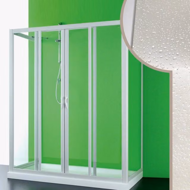 Box Doccia 3 lati 70x160x70 CM in Acrilico mod. Mercurio 2 con apertura centrale