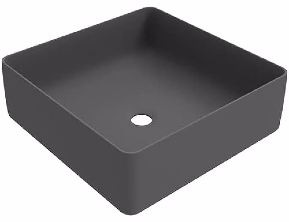 Lavabo da appoggio in Vetroceramica, senza troppofilo, 46x40x17 cm, bianco