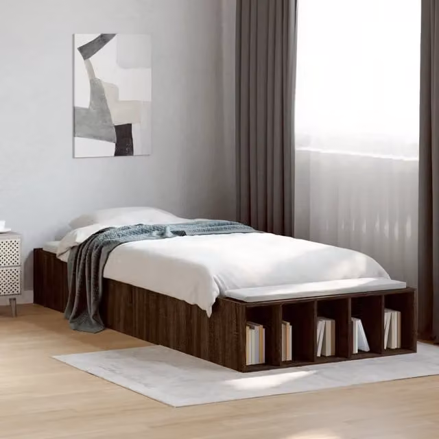 Giroletto-Struttura Letto Rovere Marrone 75x190 cm in Legno Multistrato 536611
