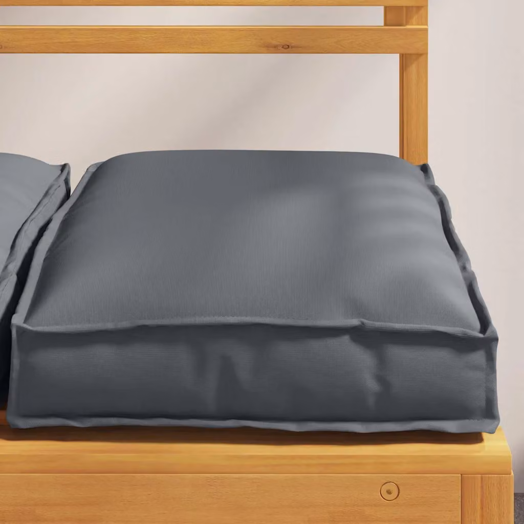 Set di 2 cuscini quadrati vidaXL in tessuto Oxford antimacchia, colore antracite, L 40 x P 40 x H 8 cm