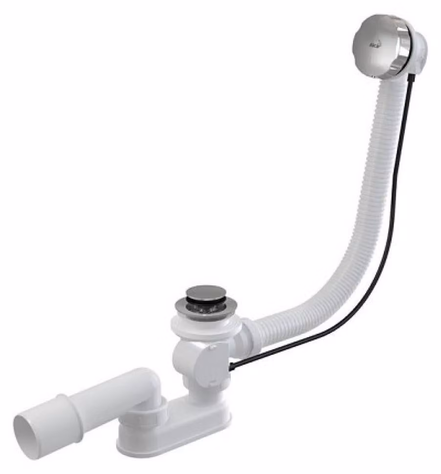 Sifone per vasca da bagno Alcadrain (Alcaplast) automatico completo, in metallo A55K-80