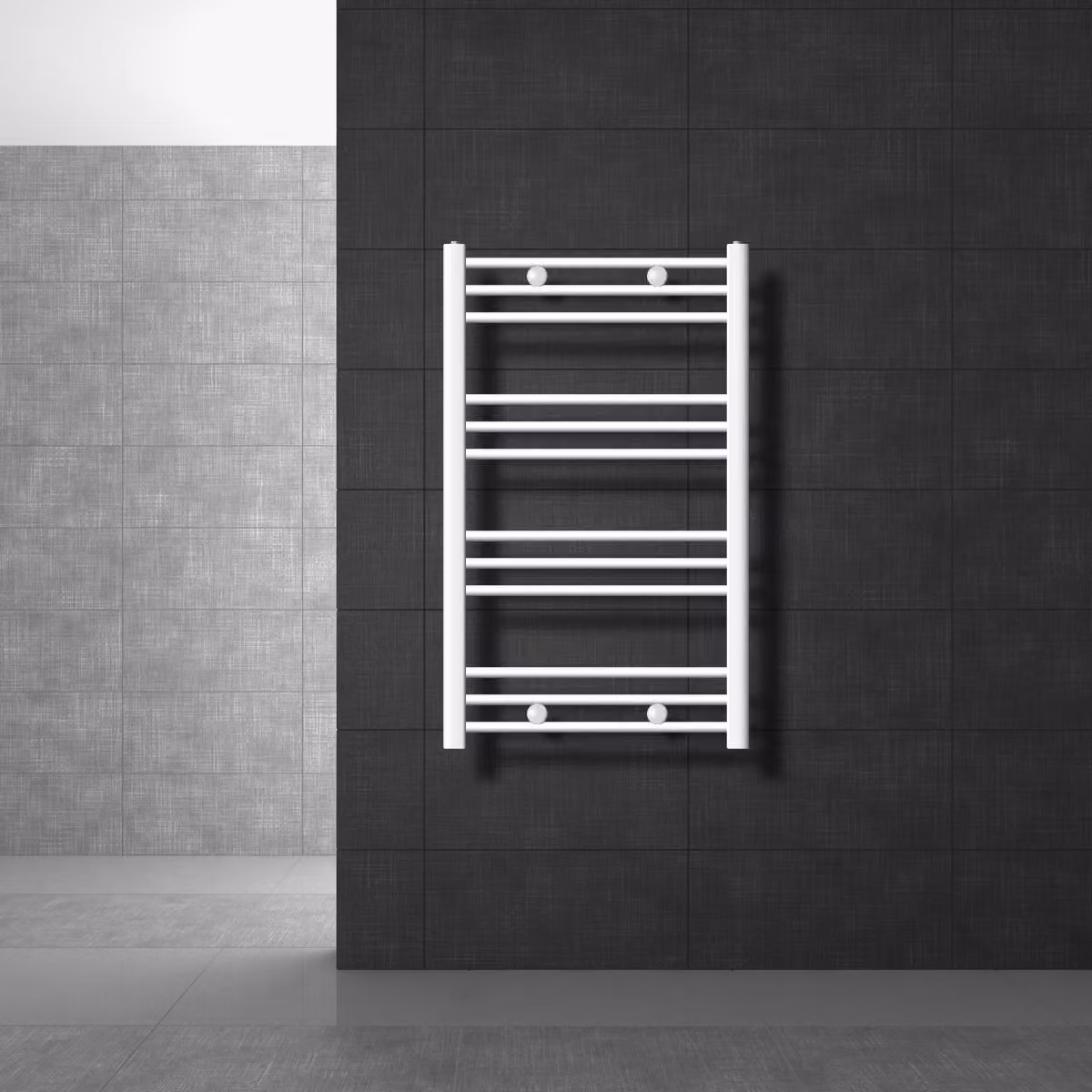 LuxeBath radiatore bagno 600 x 800 mm - bianco - diritto con attacco laterale - radiatore scaldasalviette asciugamani radiatore asciugamani, senza elemento riscaldante