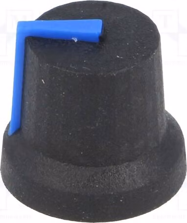 2 manopole rotative in gomma, marca Kuntoff, diametro dell'albero: 6 mm, con indicatore, colore nero, modello CL170851BR