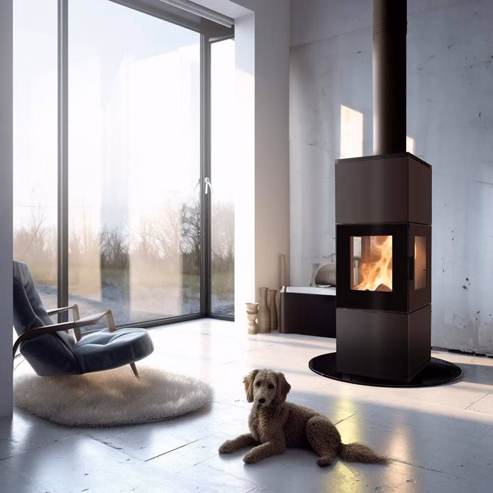 Cucina a libera installazione INGA Power 8kW Ø150 Tre lati Ecodesign Acciaio SET