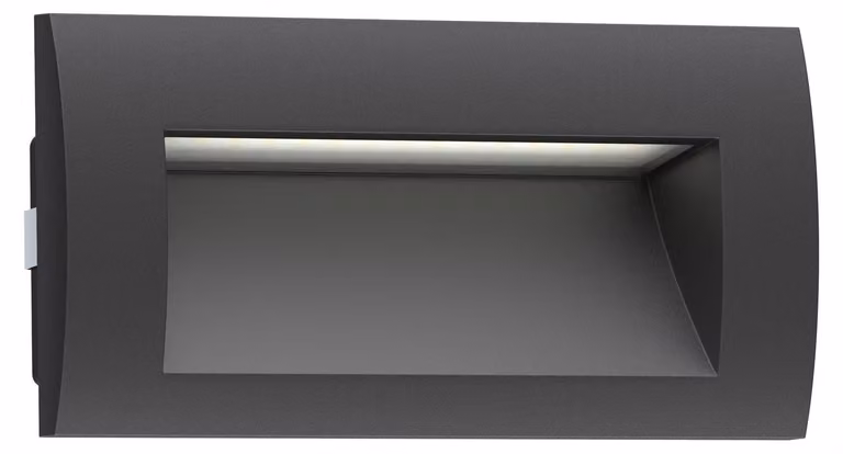 ledscom.de Lampada da incasso a LED ZIBAL, faretto per esterni, grado di protezione IP65, nero opaco, 140 x 70 mm, 3,3 W, 223 lm, bianco freddo – Nero / Angolare / Temperatura del colore: Bianco freddo, Dimensioni: 1 pezzo (confezione da 1)