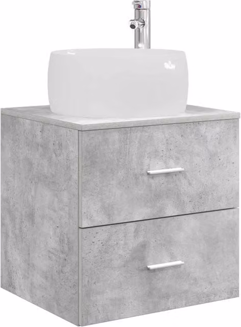 Mobile Lavabo | Armadio Lavabo da Parete Grigio Cemento 49,5 x 44,5 x 66 cm