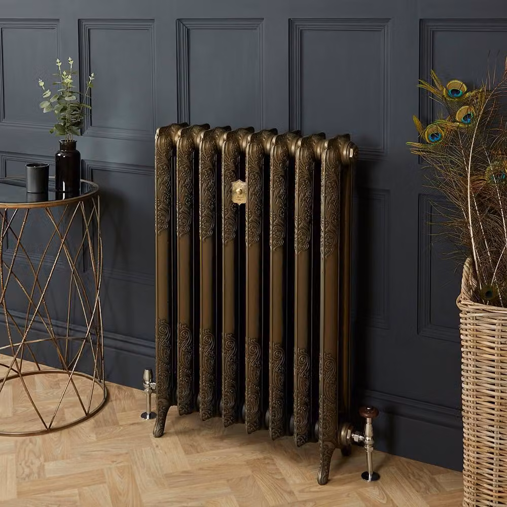 Radiatore Tradizionale in Ghisa a 2 Colonne Alto 950mm - Finitura Ottone Naturale - Charlotte