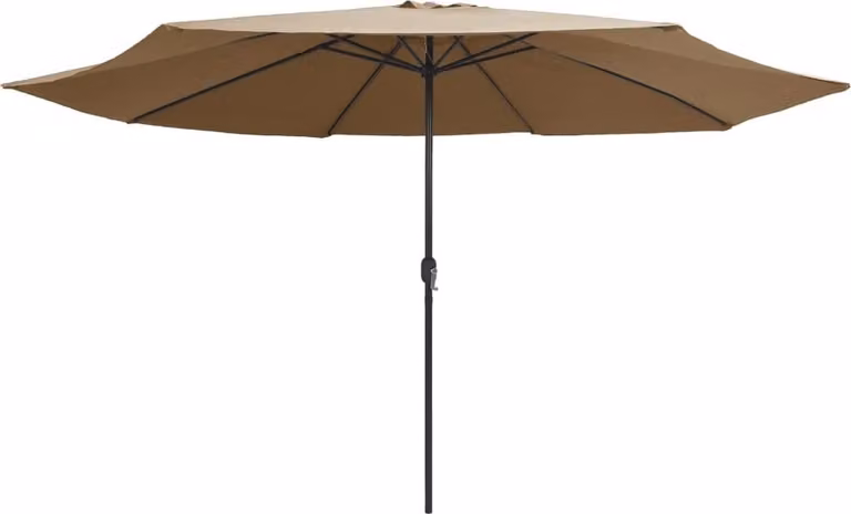 Ombrellone da Giardino con Palo in Metallo 390 cm Tortora
