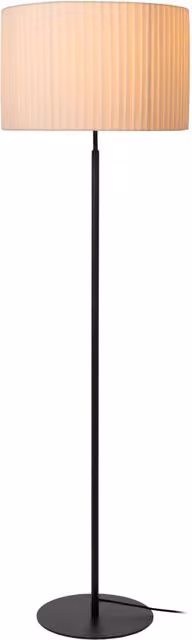 Lampada da terra FOLD Lucide bianca in metallo e tessuto con attacco E27 per stile Japandi e minimalista